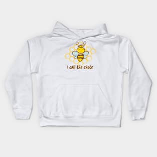 Cute Queen Bee Cartoon - I Call the Shot Kids Hoodie